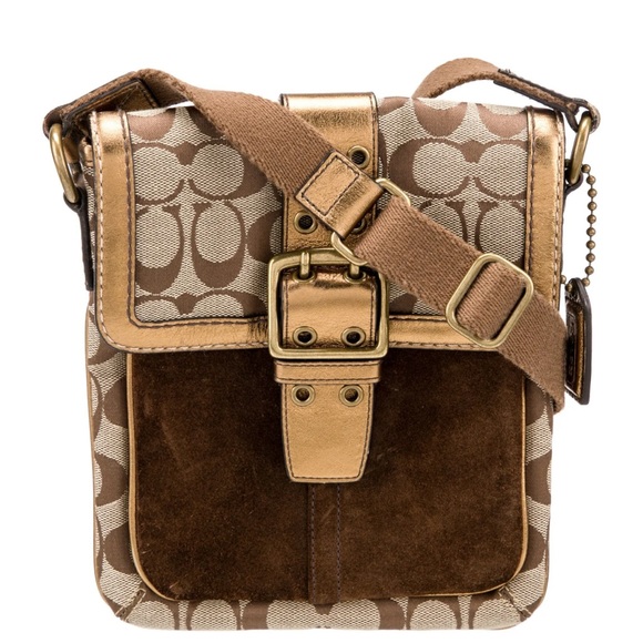 Coach Legacy Suede & Leather Zip-Top Crossbody E04U-1568 – Vintage Y2K - Picture 1 of 9